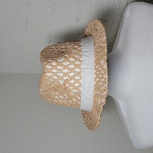 Beach Flora Bella Hat Fedora Raffia Straw Weaved Adjustable Narrow Brim Gardener